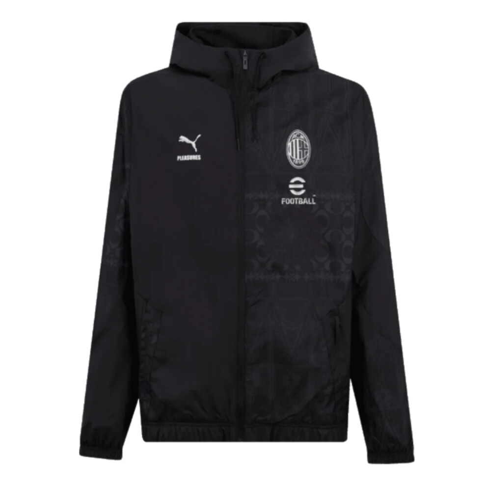 (3XL) 2023-2024 AC Milan X PLEASURES Prematch Jacket (Black)