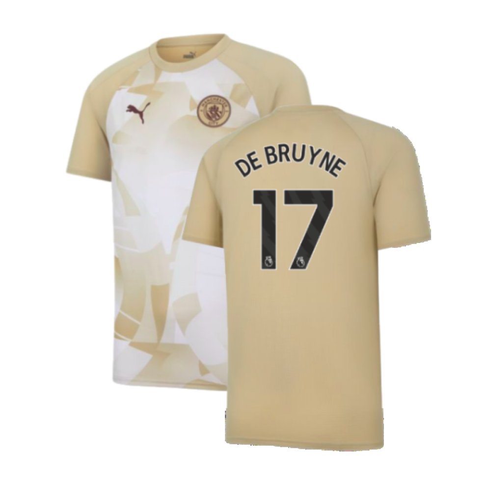 (MB) 2023-2024 Man City Prematch SS Jersey (Granola) - Kids (DE BRUYNE 17)