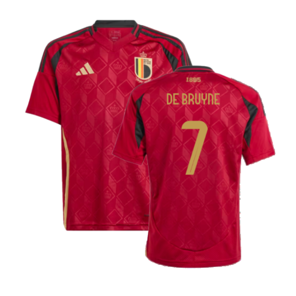 Adidas (Mb) 2024-2025 Belgium Home Shirt (Kids) (De Bruyne 7)