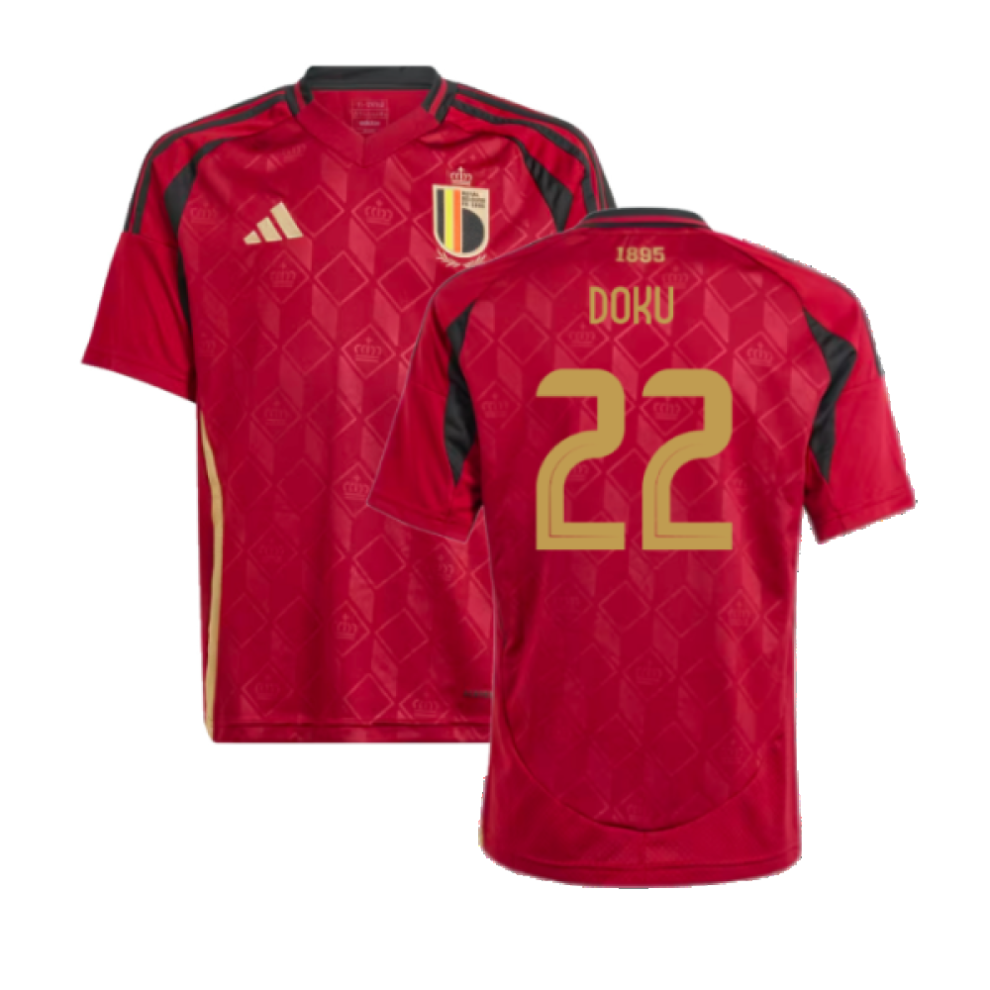 (XLB) 2024-2025 Belgium Home Shirt (Kids) (Doku 22)