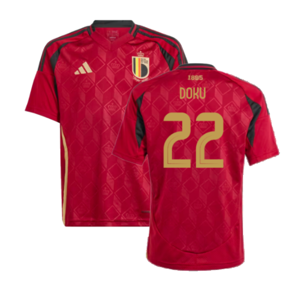 Adidas (Sb) 2024-2025 Belgium Home Shirt (Kids) (Doku 22)