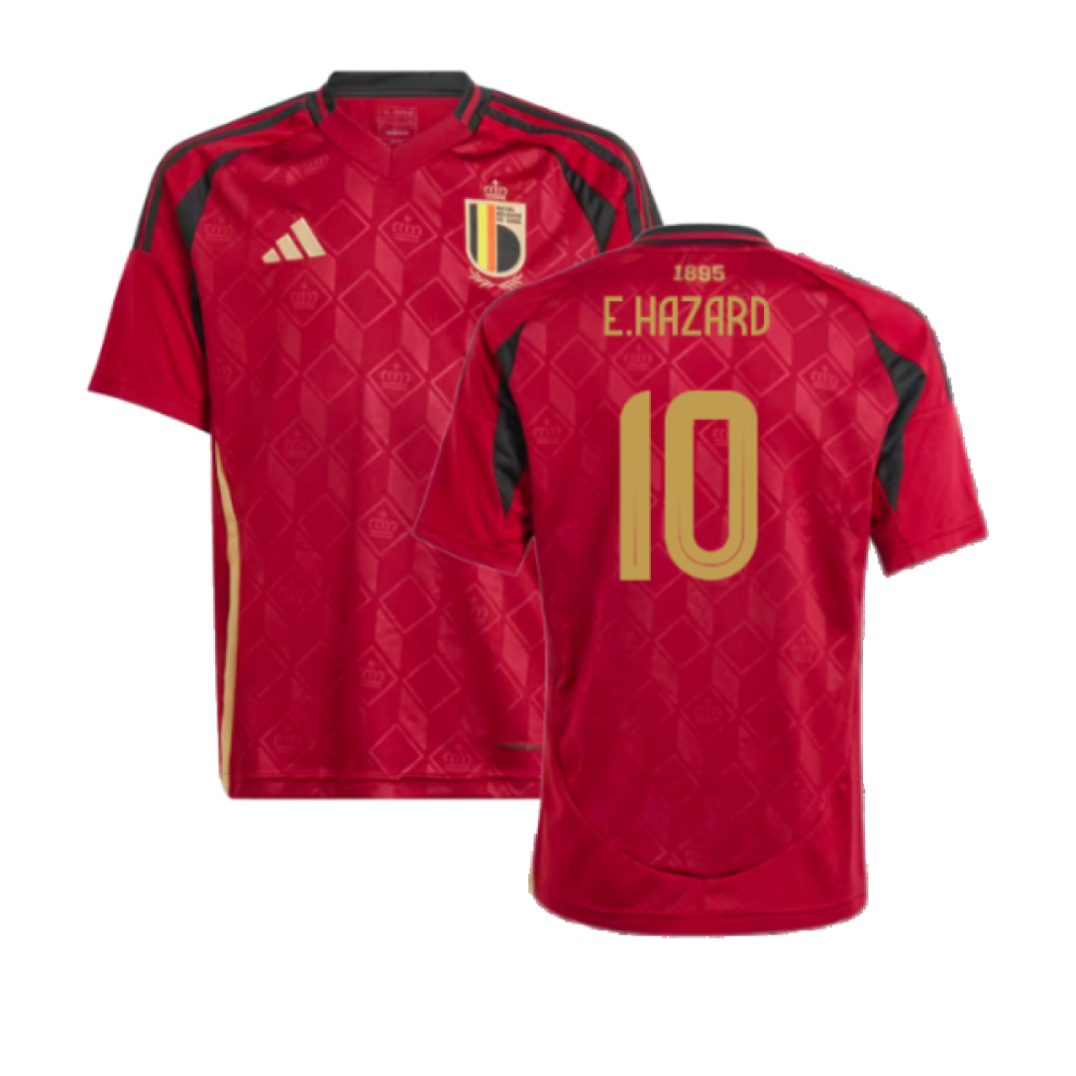 (SB) 2024-2025 Belgium Home Shirt (Kids) (E.Hazard 10)