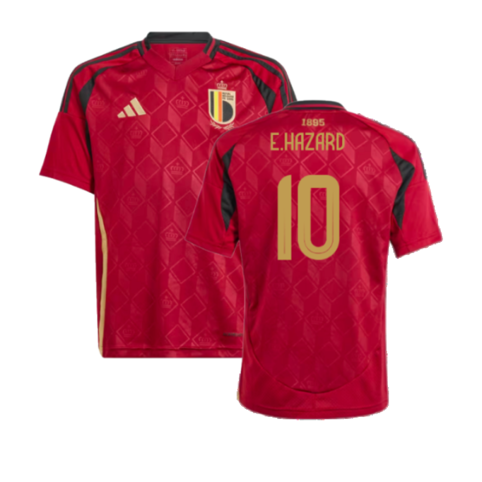 Adidas (Mb) 2024-2025 Belgium Home Shirt (Kids) (E.hazard 10)