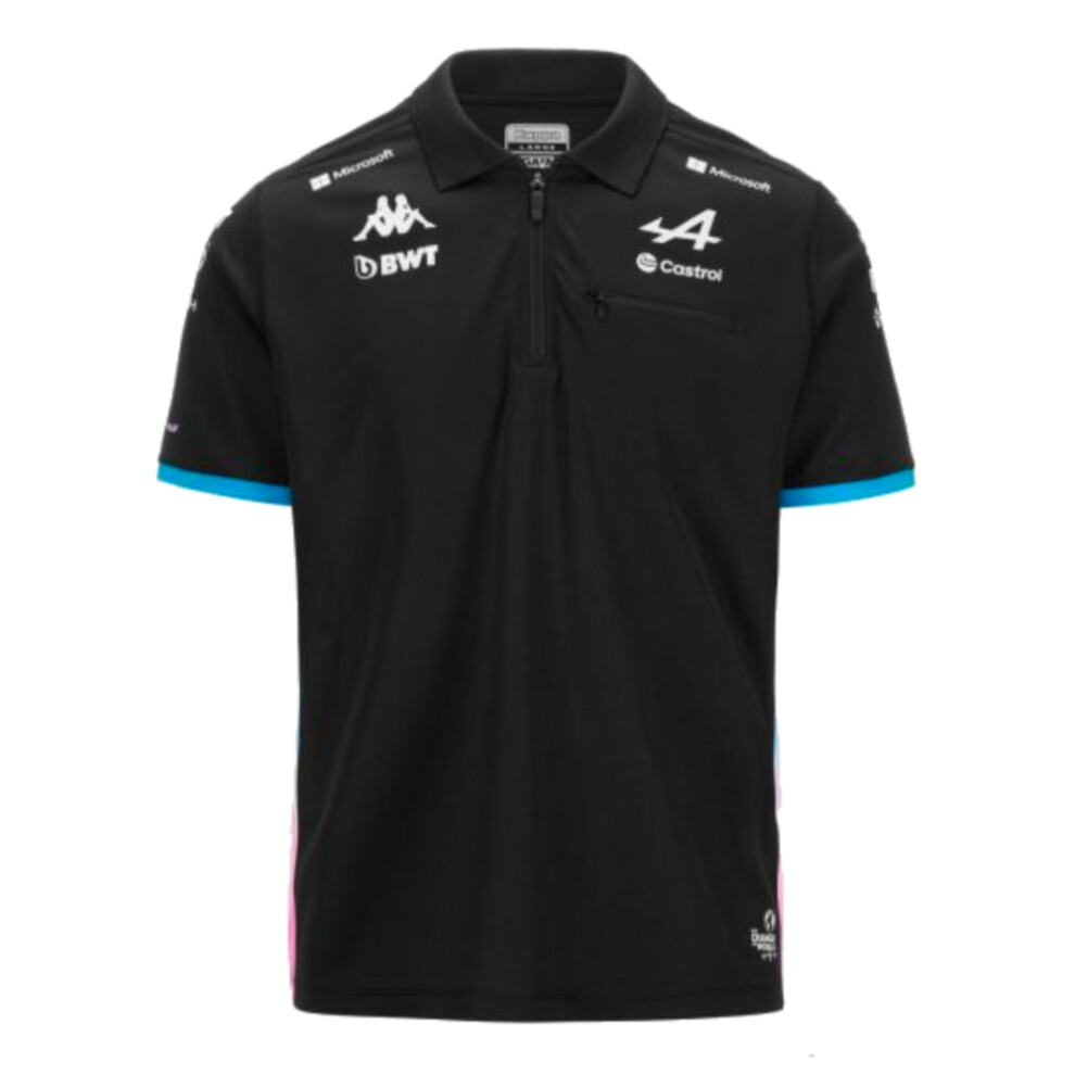 (3XL) 2024 Alpine BWT Team Polo Shirt (Black)