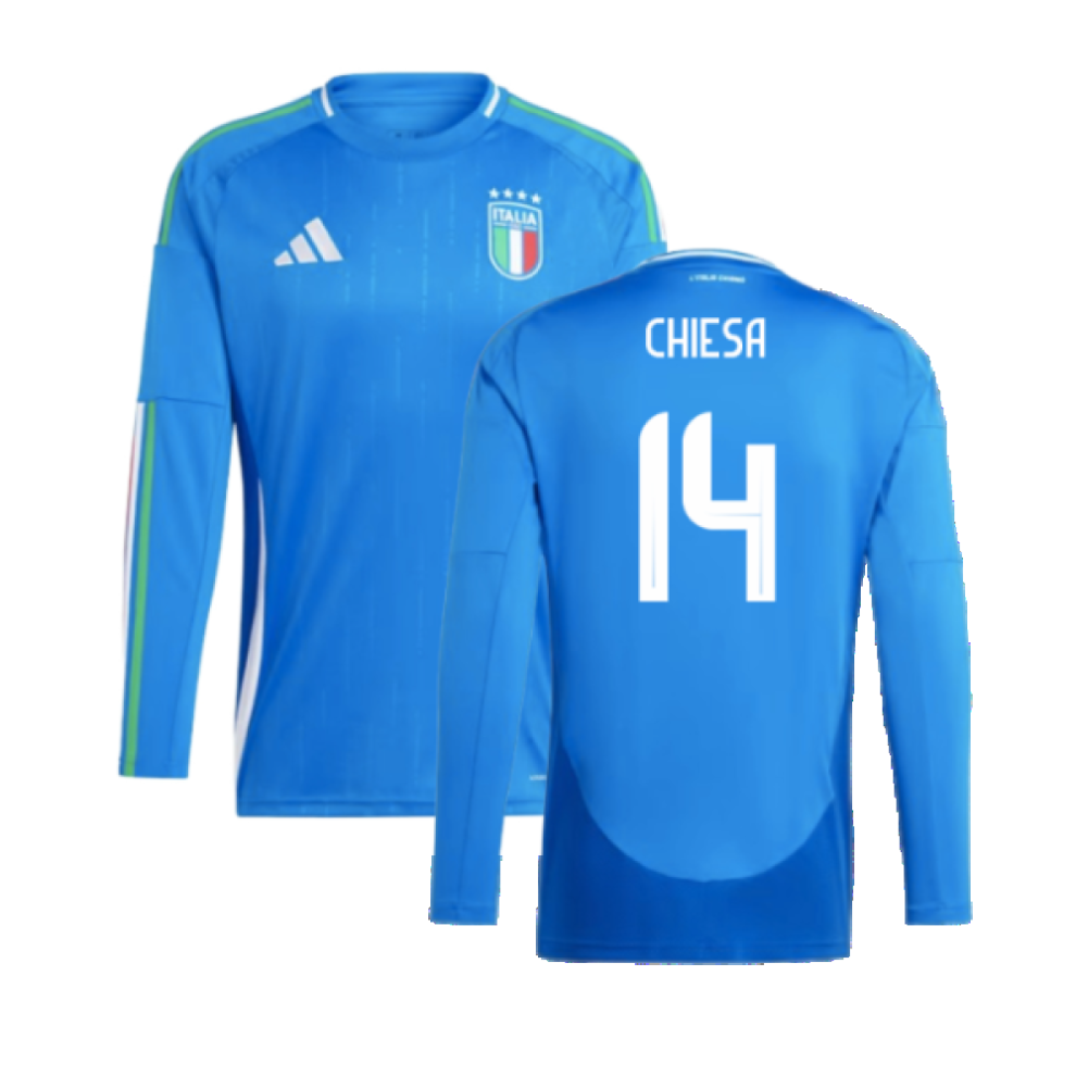 (L) 2024-2025 Italy Long Sleeve Home Shirt (CHIESA 14)