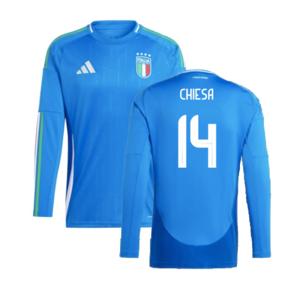Adidas (L) 2024-2025 Italy Long Sleeve Home Shirt (Chiesa 14)