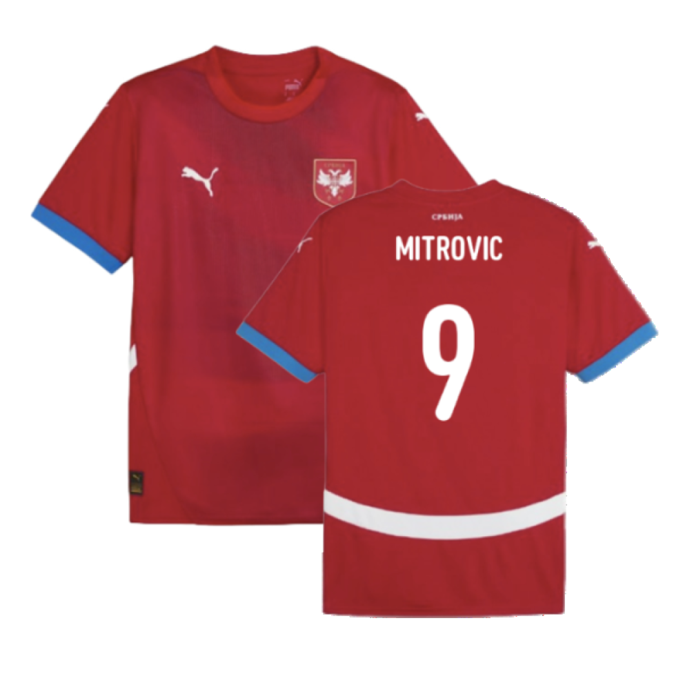 (3XL) 2024-2025 Serbia Home Shirt (Mitrovic 9)