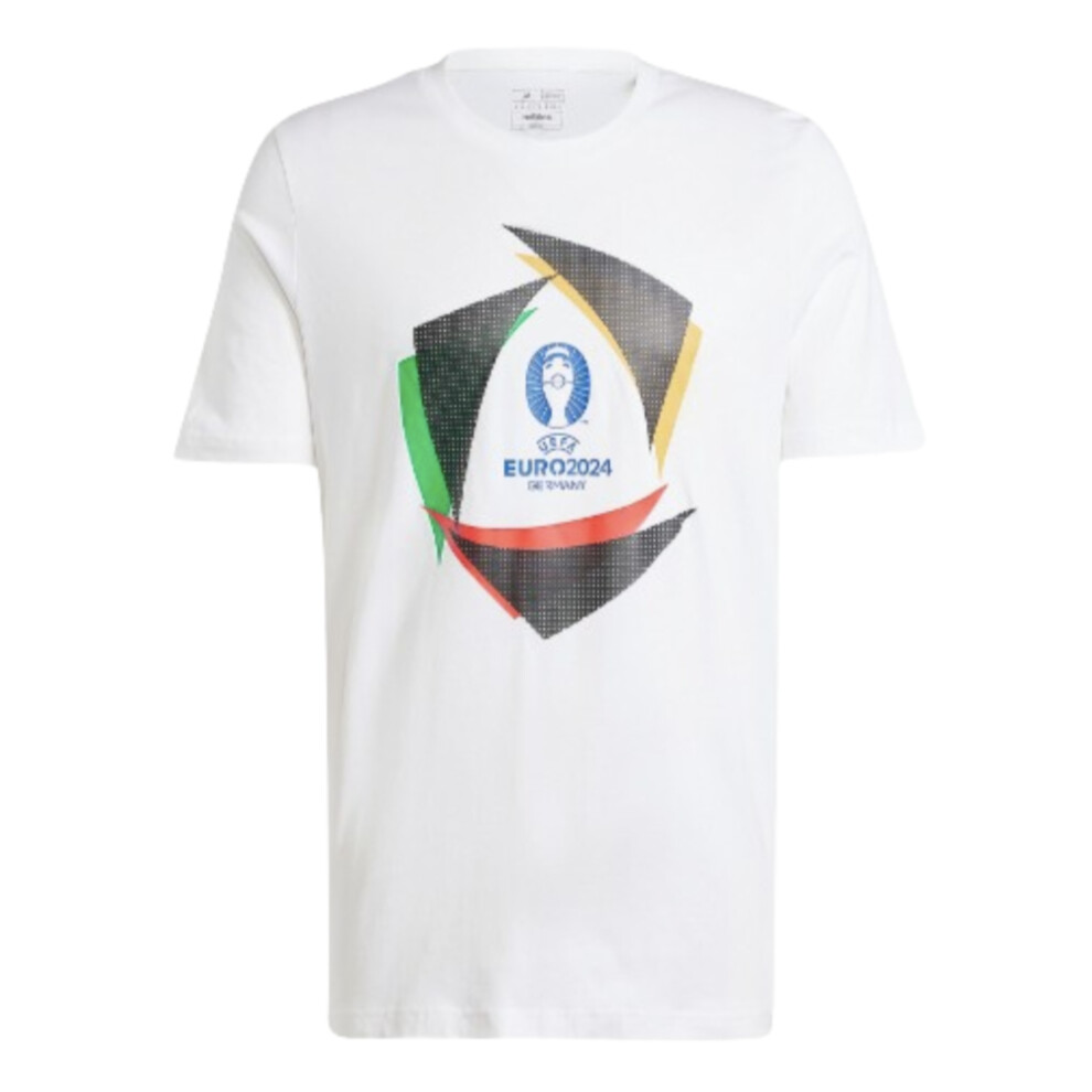 (M) adidas Euro 2024 Official Emblem Trophy T-Shirt - White