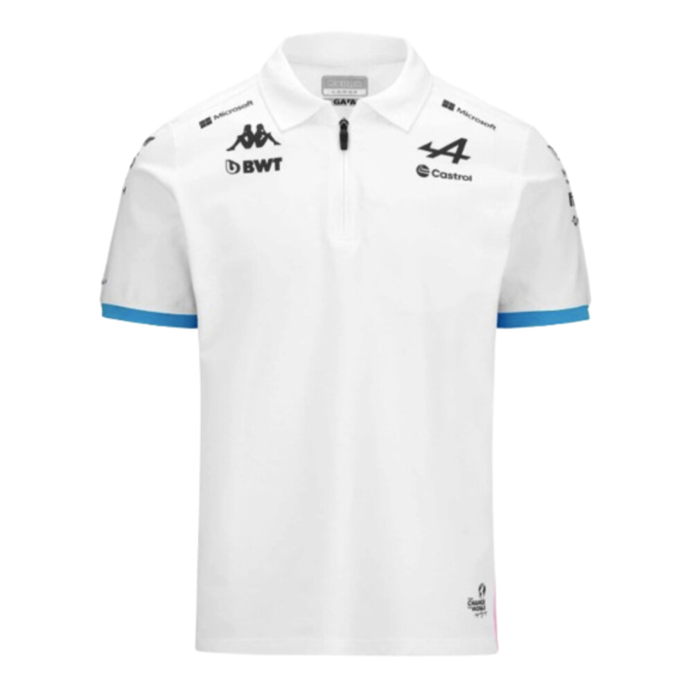 (XXL) 2024 Alpine BWT Mens Team Polo Shirt (White)