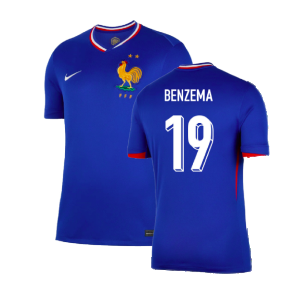 (XL) 2024-2025 France Home Shirt (Benzema 19)