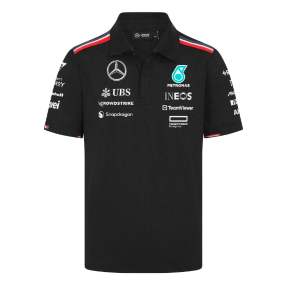 (S) 2024 Mercedes-AMG Petronas Team Polo Shirt (Black)