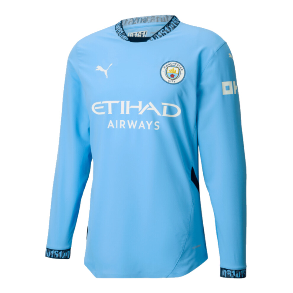 (L) 2024-2025 Man City Authentic Long Sleeve Home Shirt