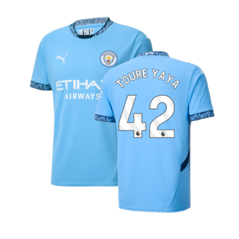 (XL) 2024-2025 Man City Home Shirt (Toure Yaya 42)