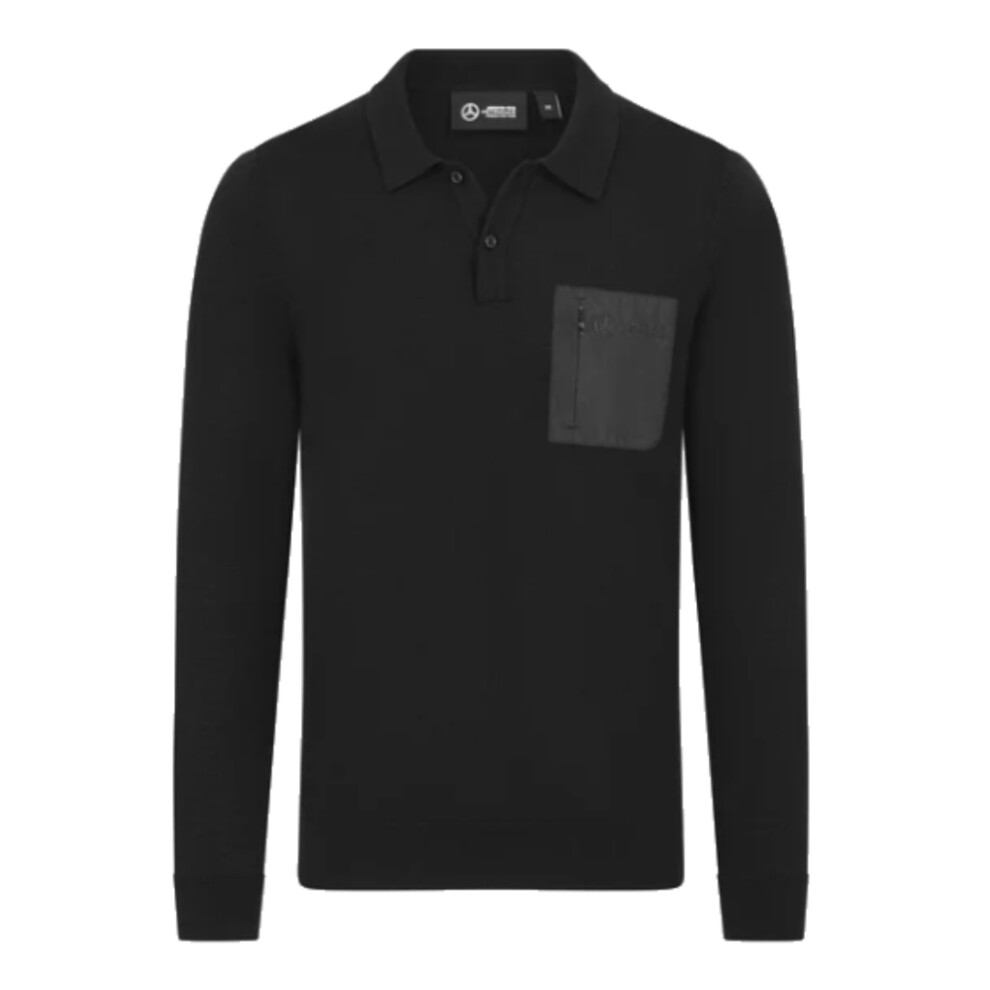 (L) 2024 Mercedes Mens Elevated Knit Polo (Black)