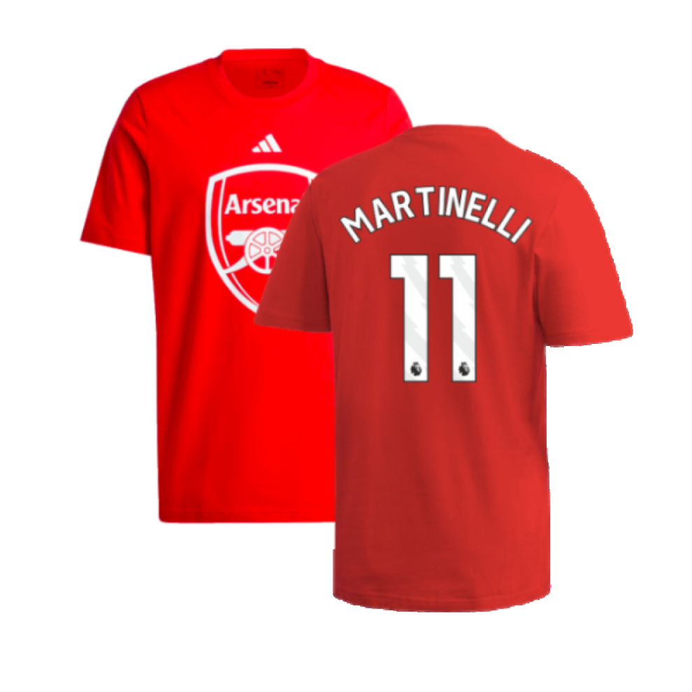 (3XL) 2024-2025 Arsenal DNA Graphic Tee (Red) (Martinelli 11)