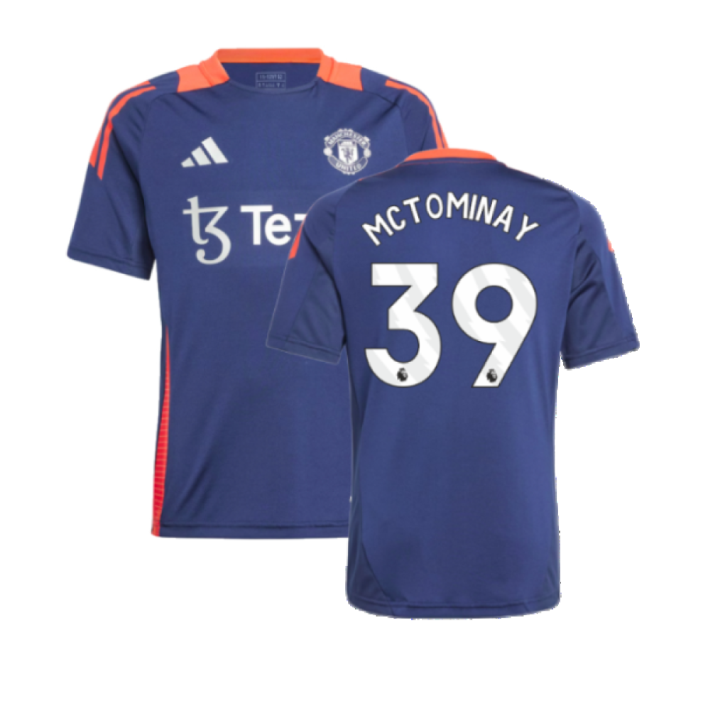 Adidas (Lb) 2024-2025 Man Utd Training Jersey (Night ) - Kids (Mctominay 39) Indigo