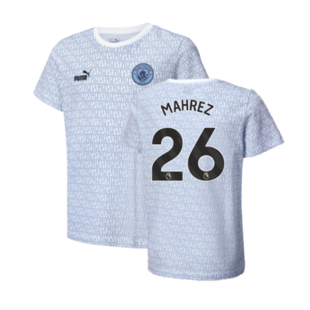 (LB) 2024-2025 Man City ftblCulture Tee AOP (Light Blue) - Kids (Mahrez 26)