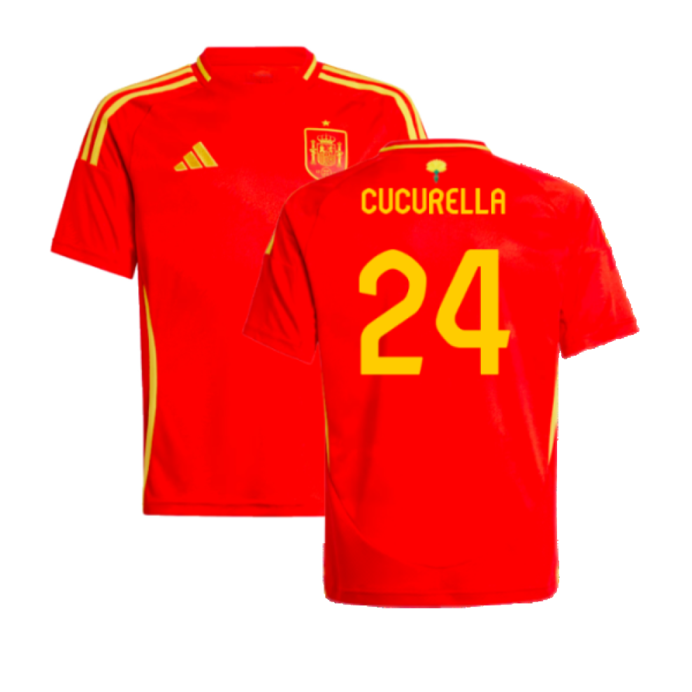 (XXL) 2024-2025 Spain Home Shirt (Kids) (Cucurella 24)