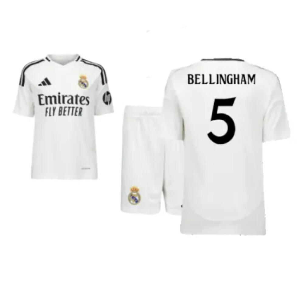 (XLB) 2024-2025 Real Madrid Home Youth Kit (Bellingham 5)