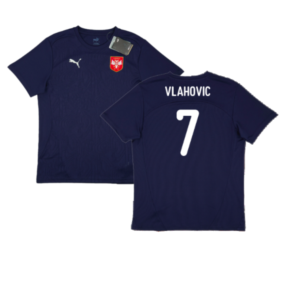 Puma (M) 2024-2025 Serbia Training Jersey (Navy) (Vlahovic 7) Blue