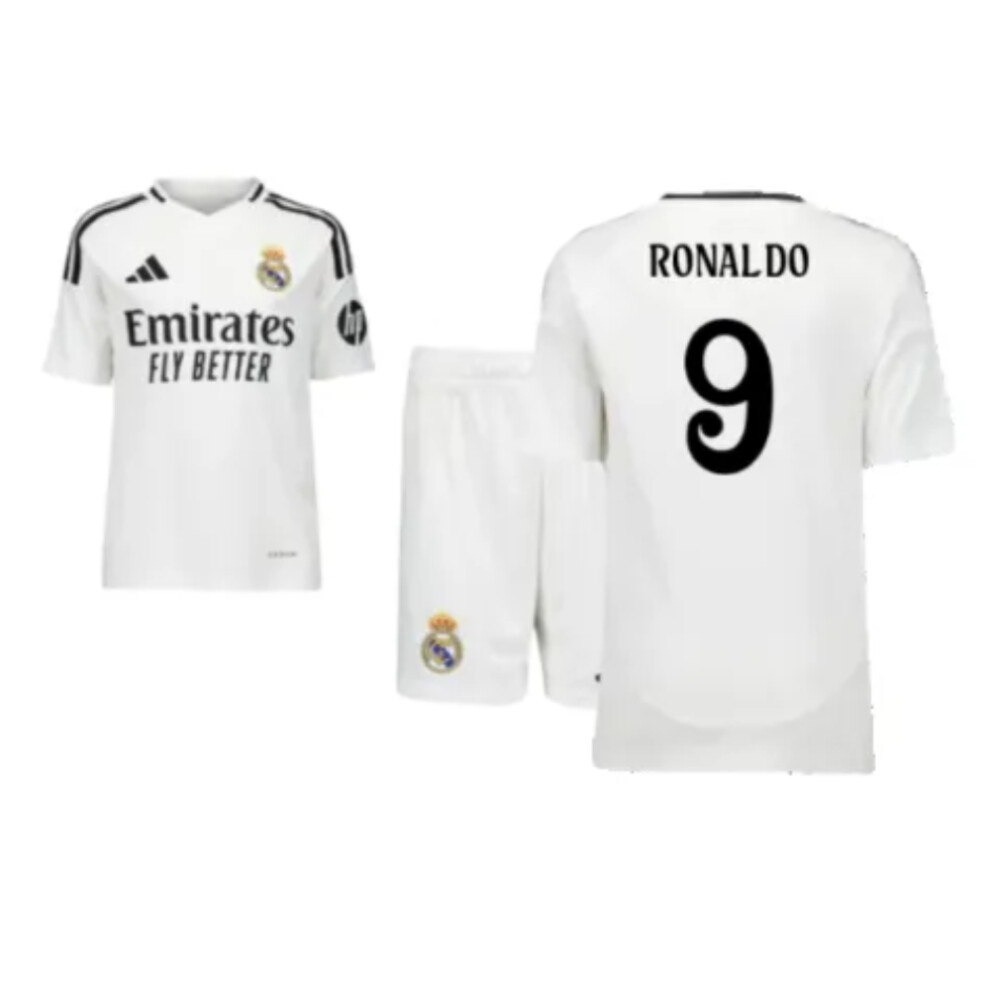(XXL) 2024-2025 Real Madrid Home Youth Kit (Ronaldo 9)