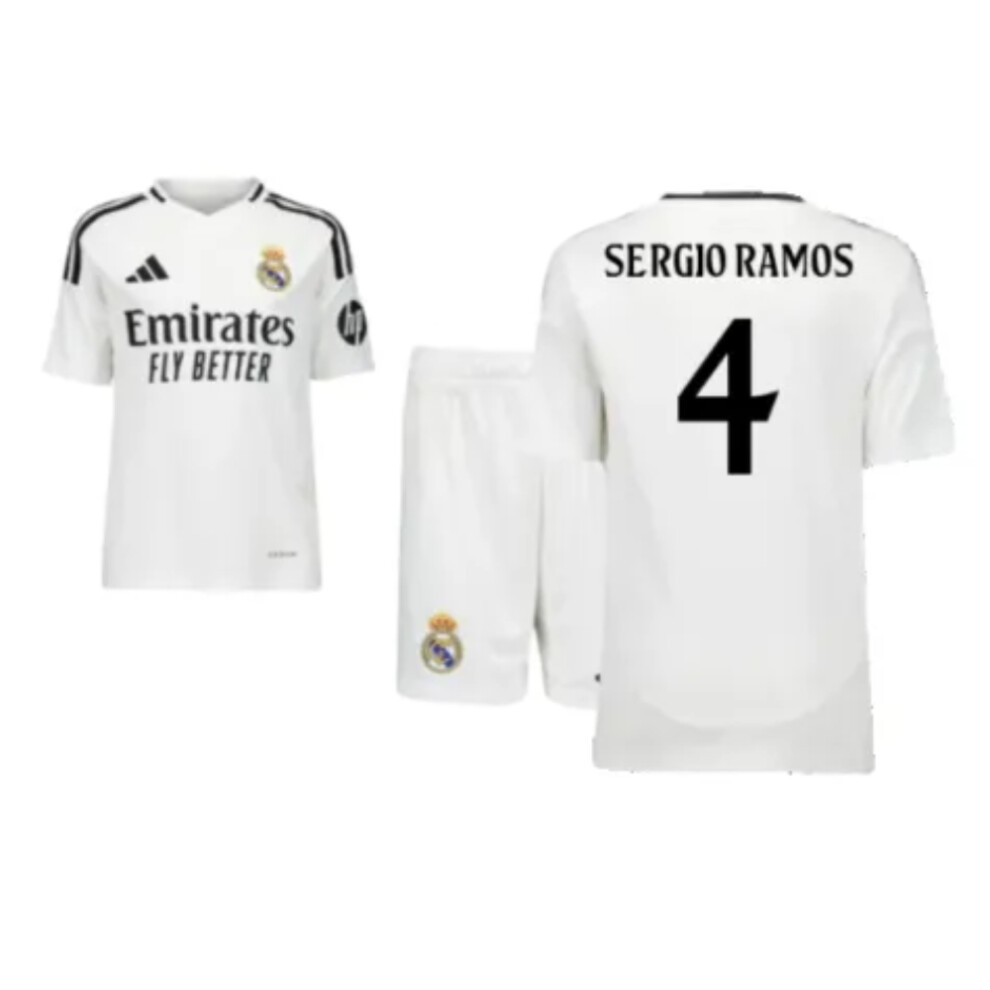 Adidas (Xxl) 2024-2025 Real Madrid Home Youth Kit (Sergio Ramos 4)