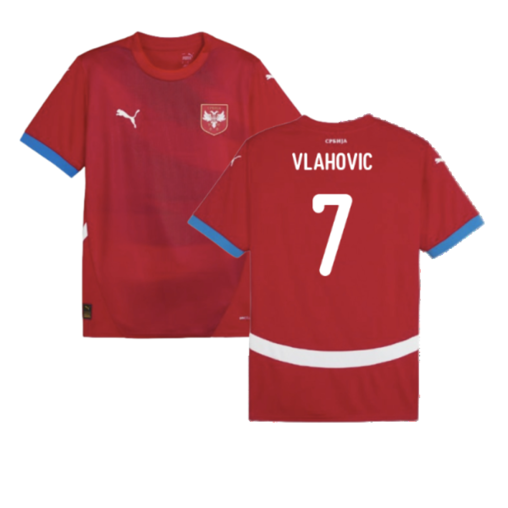 Puma (M) 2024-2025 Serbia Home Shirt (Vlahovic 7)