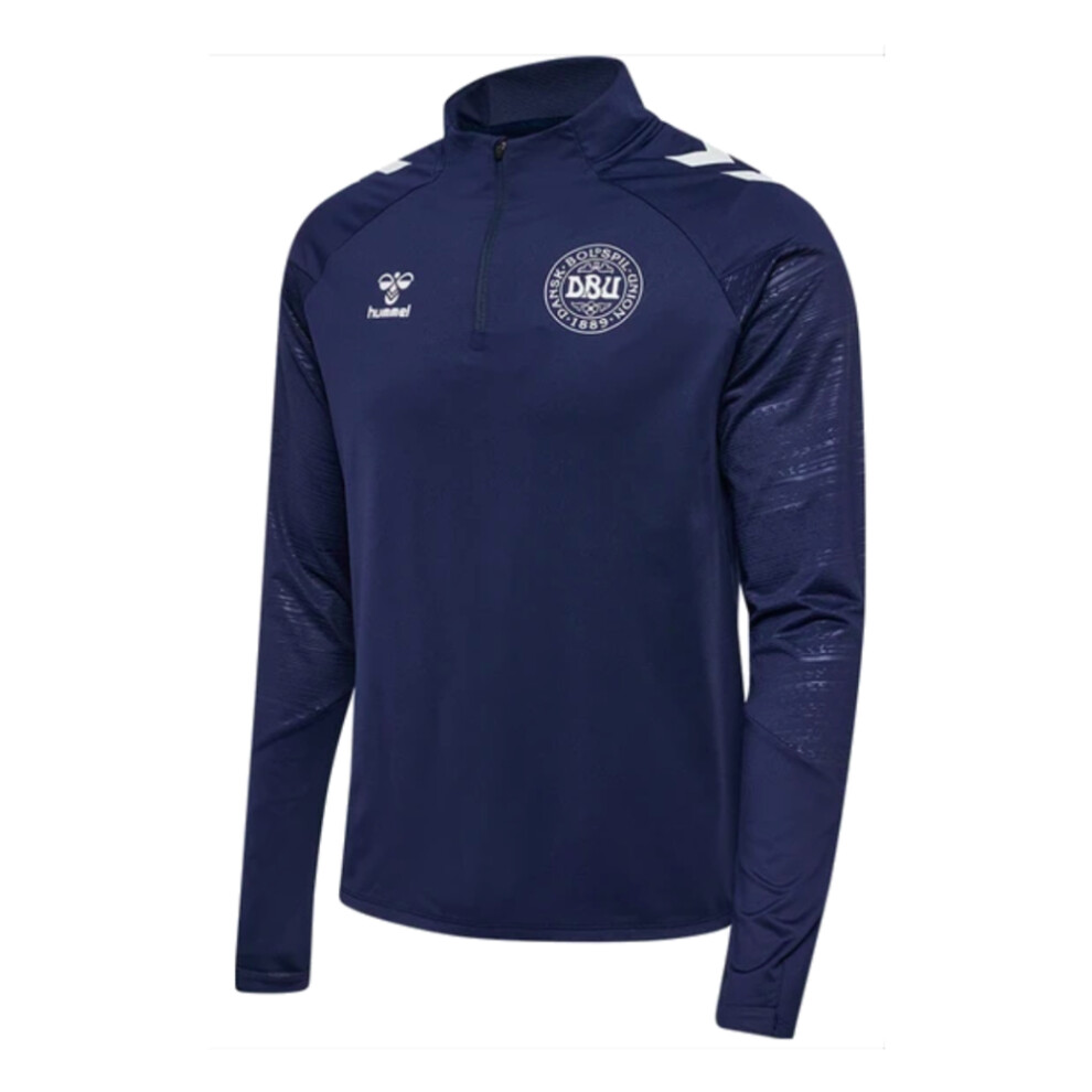 (XXL) 2024-2025 Denmark Pro Half Zip Sweat Top (Marine)