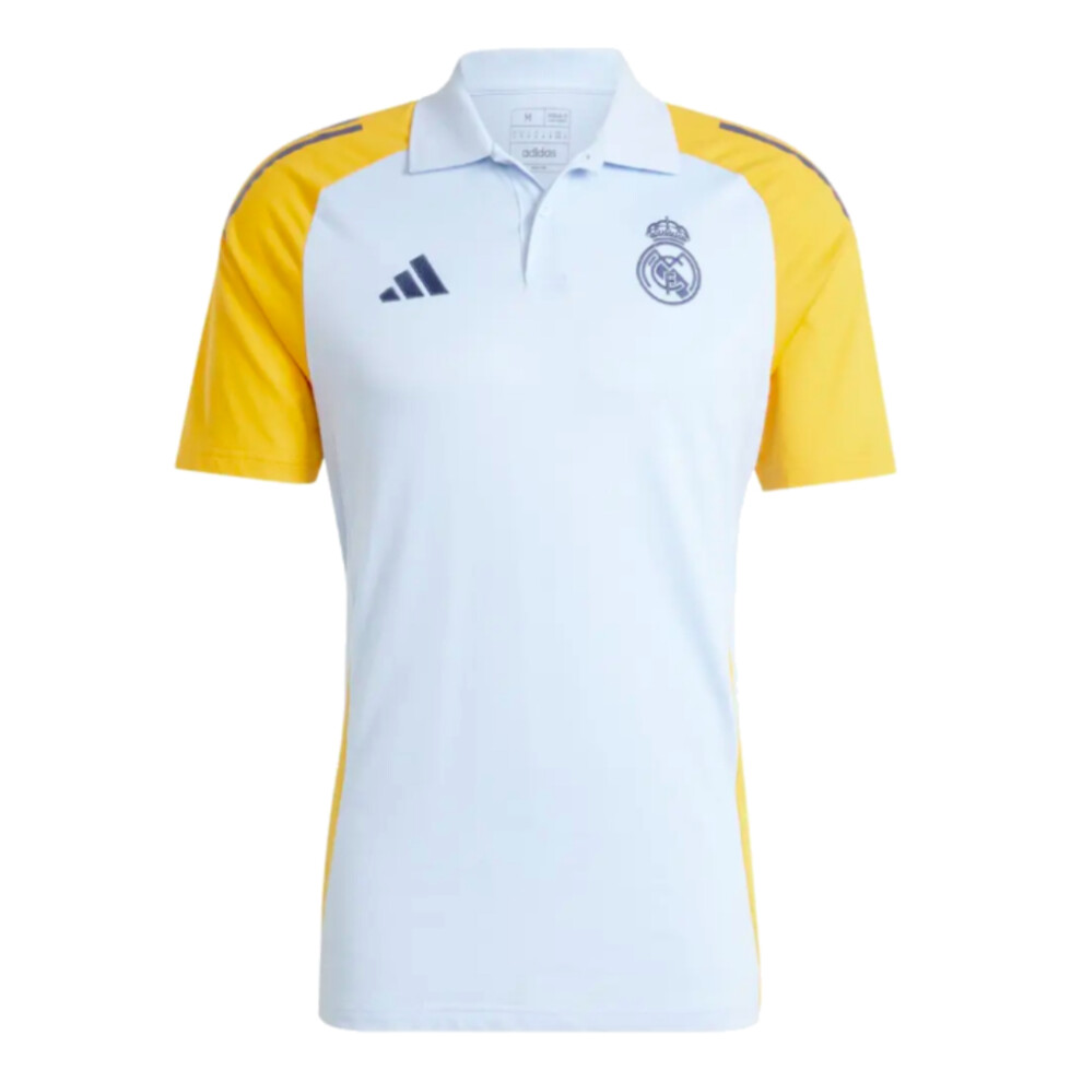 (3XL) 2024-2025 Real Madrid Polo Shirt (Glow Blue)