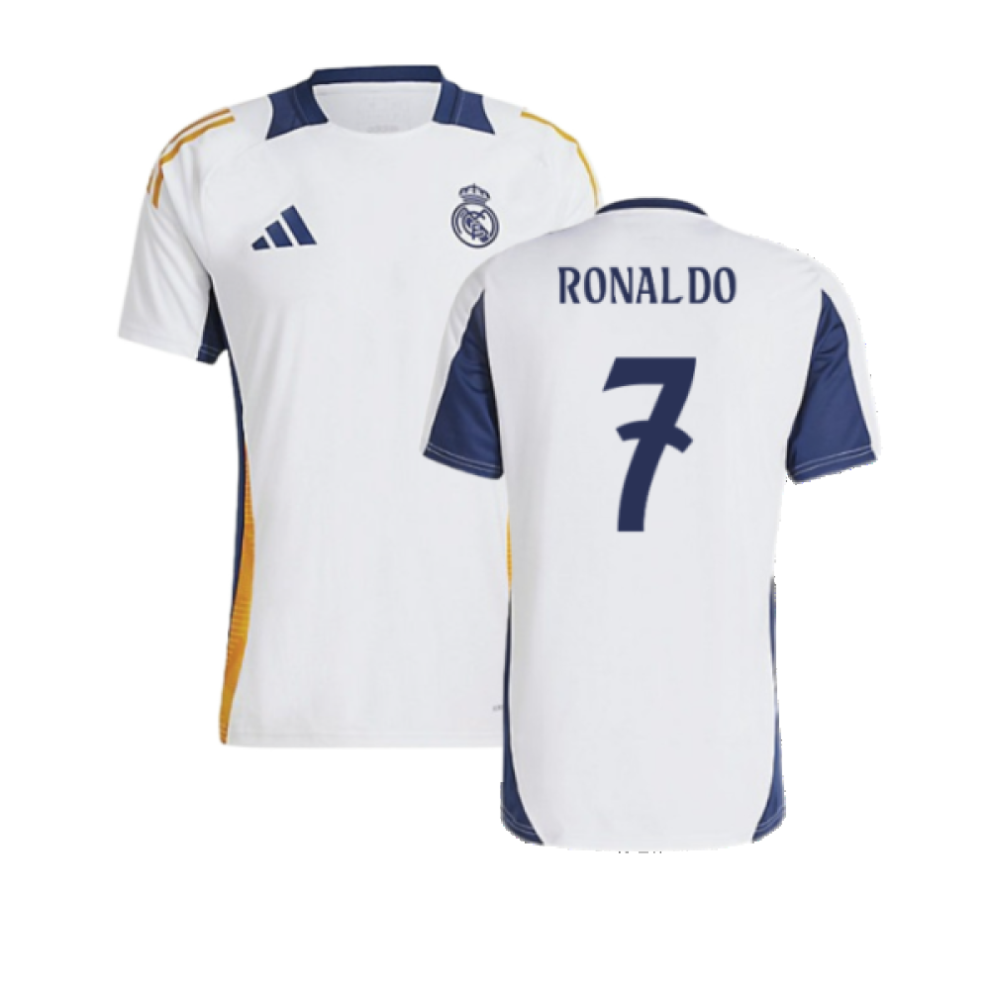 (XXL) 2024-2025 Real Madrid Training Shirt (White) (Ronaldo 7)