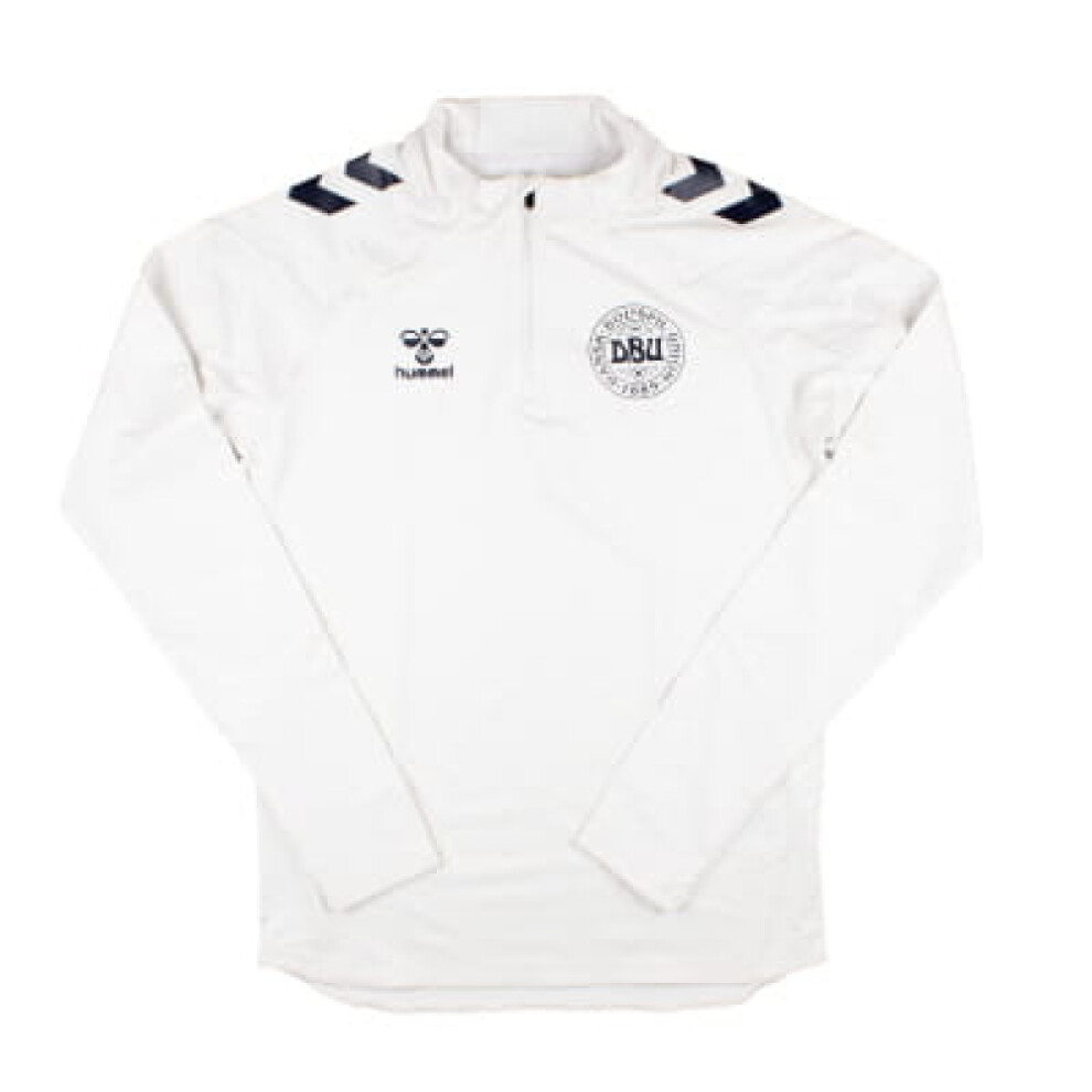 (3XL) 2024-2025 Denmark Pro Half Zip Sweat Top (White)