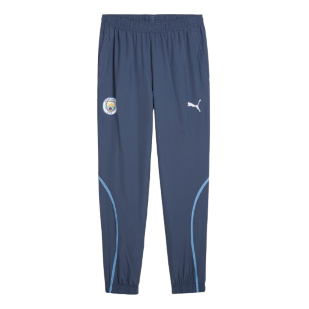 Puma (Xl) 2024-2025 Man City Prematch Woven Pants (Navy) Blue