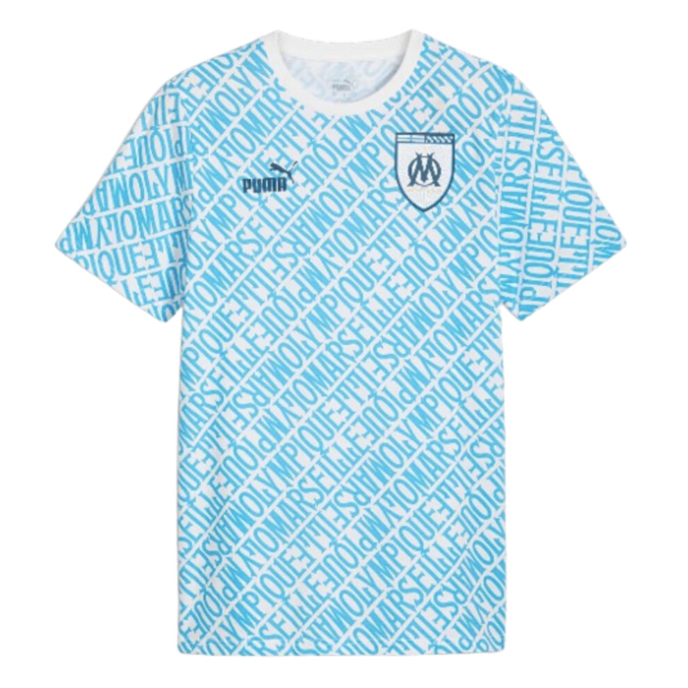 (XL) 2024-2025 Marseille ftblCulture Tee AOP (Blue)