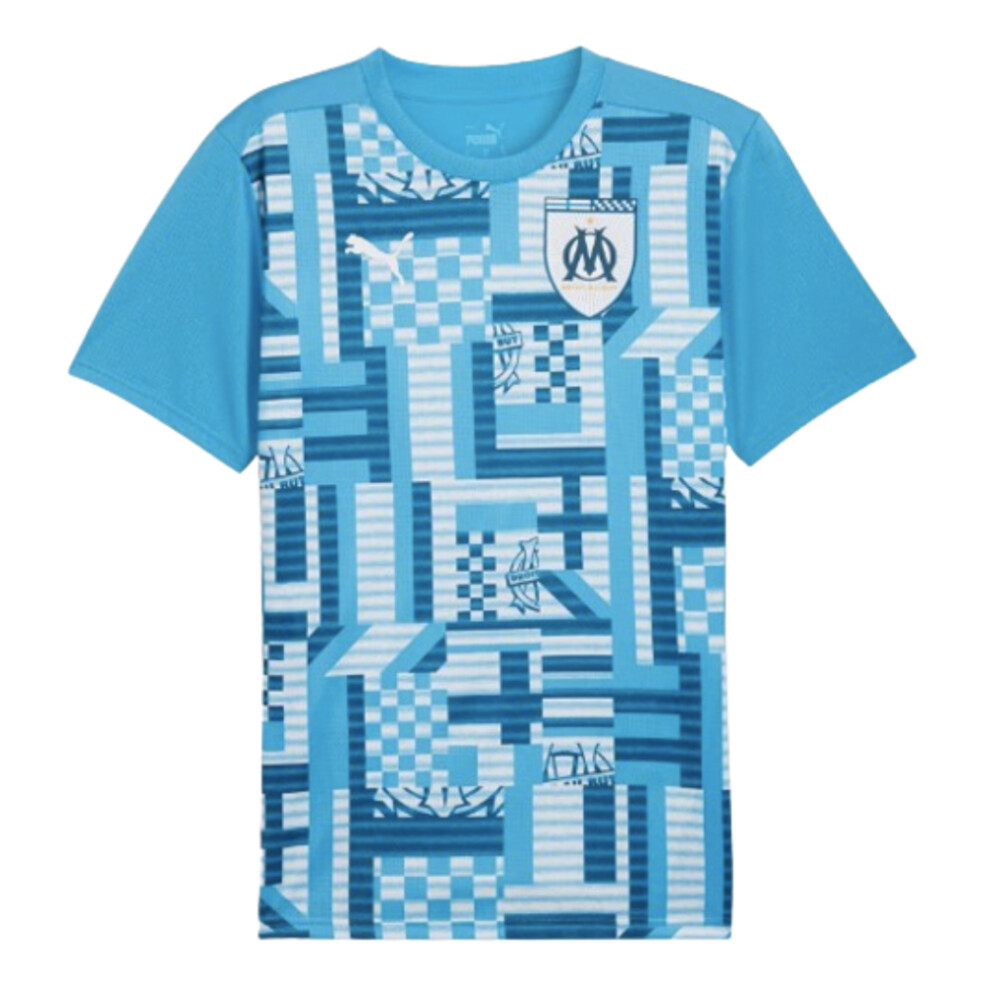 Puma (3Xl) 2024-2025 Marseille Pre-Match Ss Shirt (Bleu Azur)