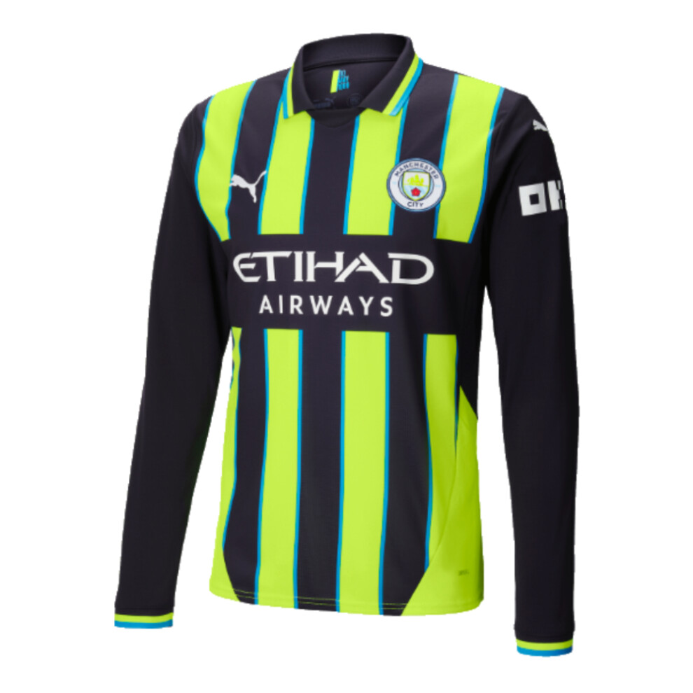 (L) 2024-2025 Man City Away Long Sleeve Authentic Shirt