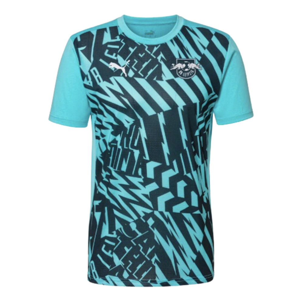 Puma (Xxl) 2024-2025 Red Bull Leipzig Pre-Match Ss Shirt (Aqua) Blue,Red