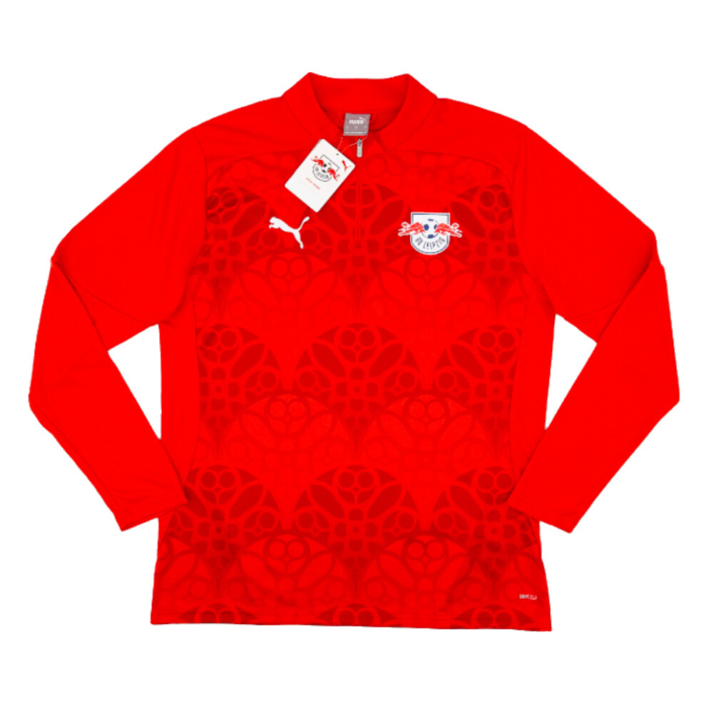 (M) 2024-2025 Red Bull Leipzig Prematch 1/4 Zip Top (Red)