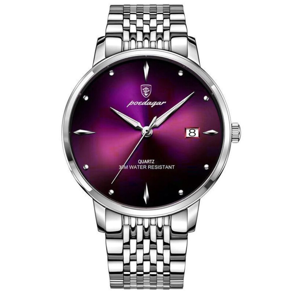 (as the picture) Poedagar new Top Brand Luxury Men&apos;s Watch With Box Ultra Thin Waterproof Luminous Calendar Men&apos;s Quartz Watches