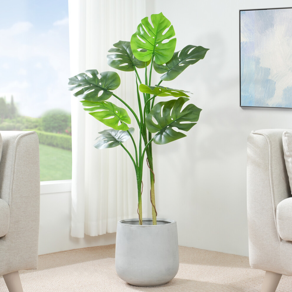 Mcc (110Cm) Artificial Monstera Tree With Plastic Planter&Moss 110Cm
