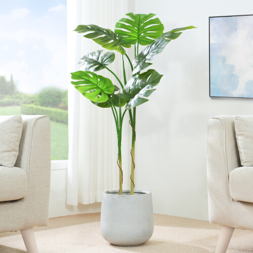 MCC (120CM) Artificial Monstera Tree with Plastic Planter&Moss