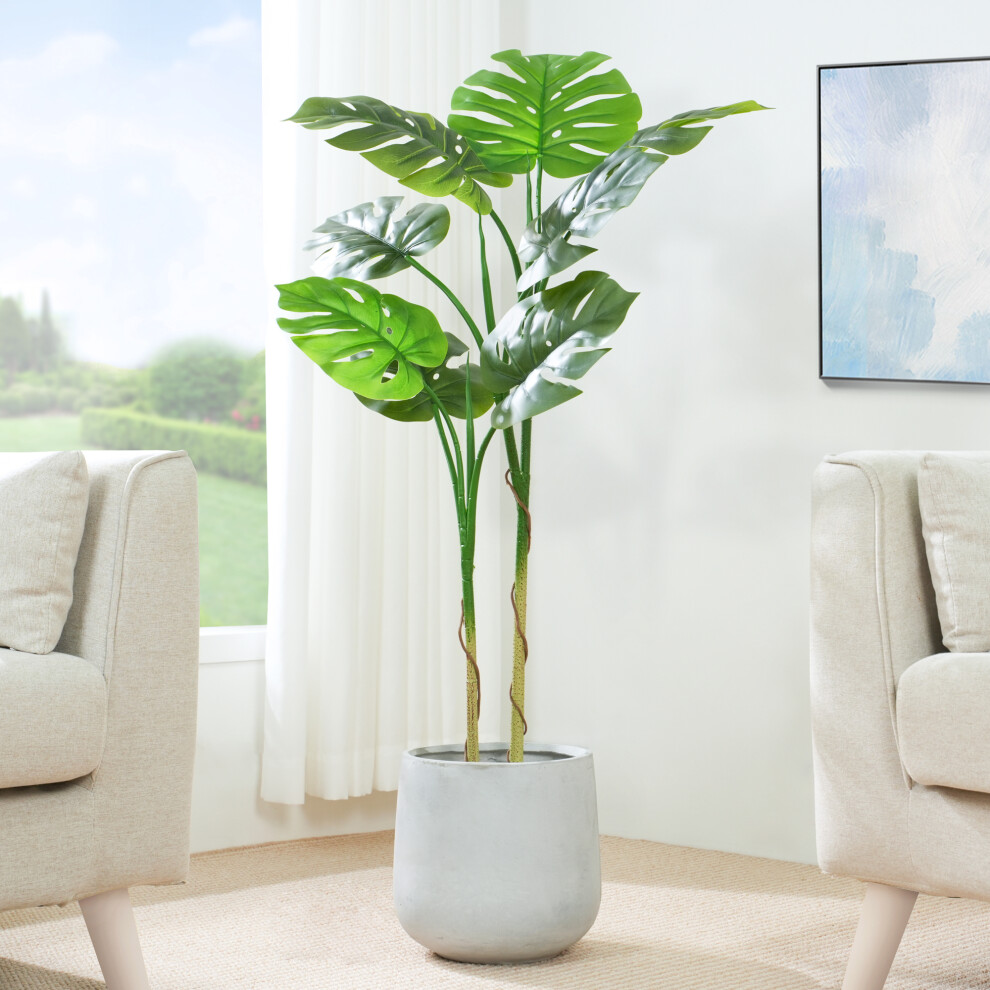 Mcc (120Cm) Artificial Monstera Tree With Plastic Planter&Moss
