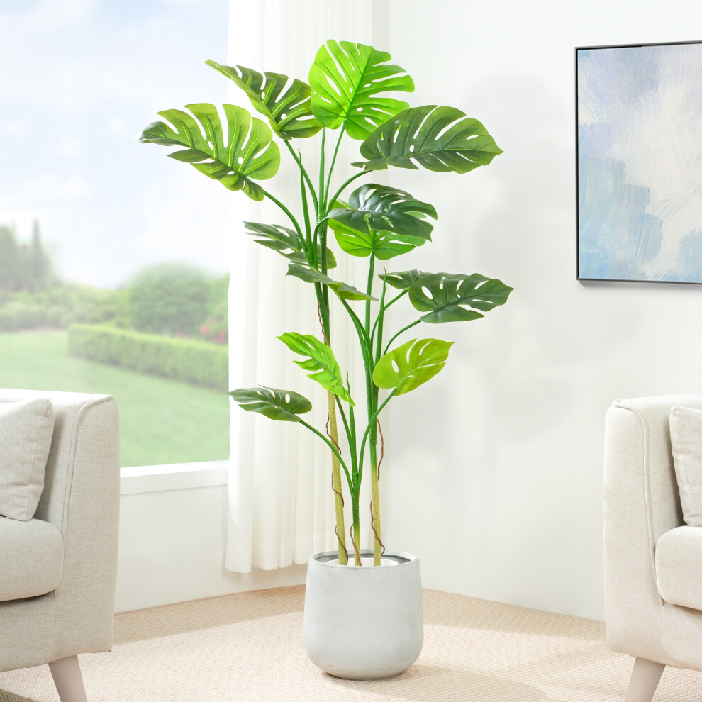 Mcc (140Cm) Artificial Monstera Tree With Plastic Planter&Moss