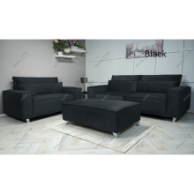 (Black Velvet, 3 Seater Sofa) SNOOZE Online Velvet Sloane 3 and 2 Seater Sofa Sets, Corner Sofas For Living Room, Upholstered Plush Fabric 3 Seater Velvet Sofas