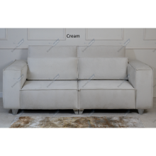 (Cream Velvet, 2 Seater Sofa) SNOOZE Online Velvet Sloane 3 and 2 Seater Sofa Sets, Corner Sofas For Living Room, Upholstered Plush Fabric 3 Seater Velvet Sofas