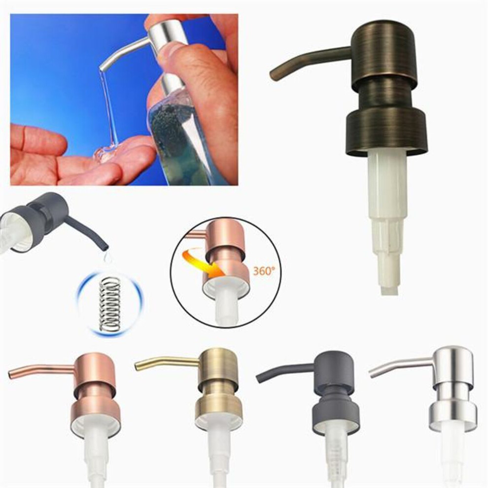 (bronze, 01) Bathroom Retro Metal Dispenser Replacement Soap Pump Liquid Lotion Bottle Bird Head