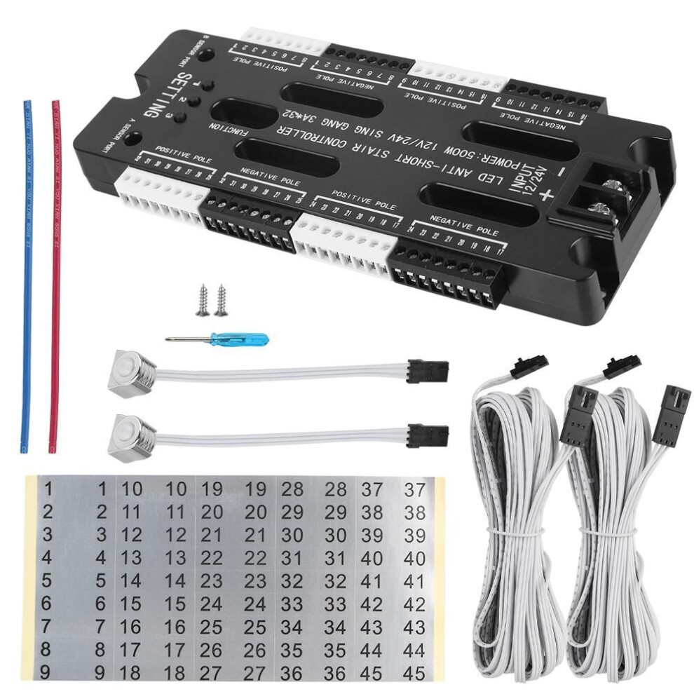 Stair Light Controller Kit For Stairs Flexible Strip Led Motion Sensor Automatic Stairway Lighting Dc 12v 24v 32 Channels