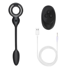 (black) 10 Modes Anal Vibrator Prostate Massager Delay Ejaculation Sex Toys for Men Couple Adult Products Wireless Remote Penis Ring Double Cock Ring