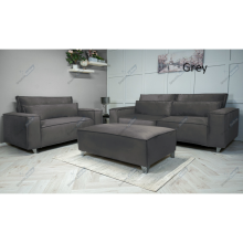 (Grey Velvet, 4 Seater Corner Sofa) SNOOZE Online Velvet Sloane 3 and 2 Seater Sofa Sets, Corner Sofas For Living Room, Upholstered Plush Fabric 3 Seater Velvet Sofas
