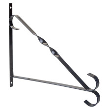 10in Black Metal Hanging Flower Basket 5kg Twisted Wall Bracket Hook