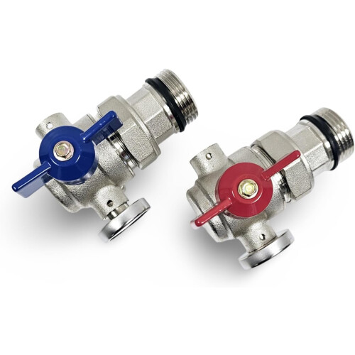 Wärmer System Angle Isolation Ball Valve with Temperature Gauges Set 1 inch 2